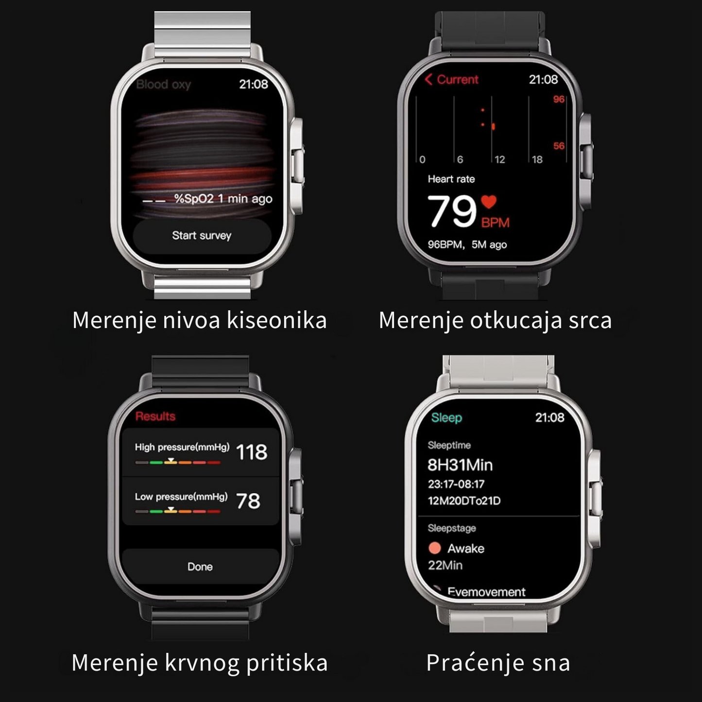 2u1 Pametni sat sa slušalicama